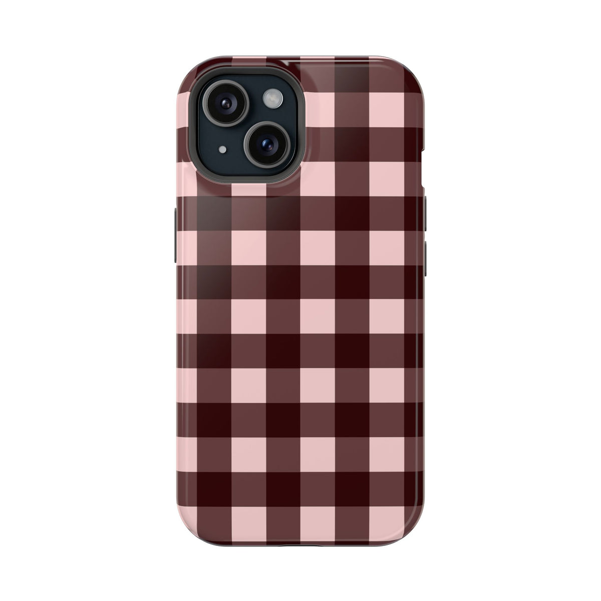 Burgundy Gingham Magnetic Phone Case