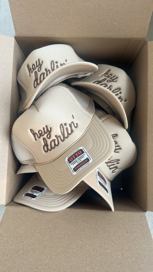 HEY DARLIN TRUCKER HAT - BROWN