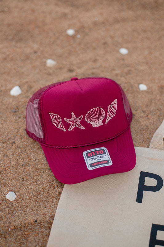 SEASHELL HAT - BURGUNDY