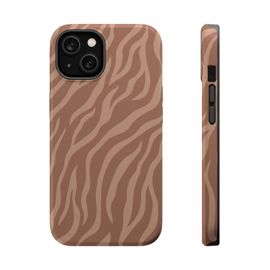 Brown Zebra Magnetic Impact-Resistant Case