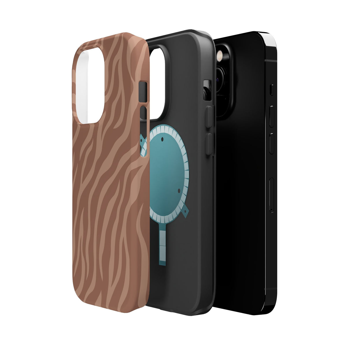 Brown Zebra Magnetic Impact-Resistant Case