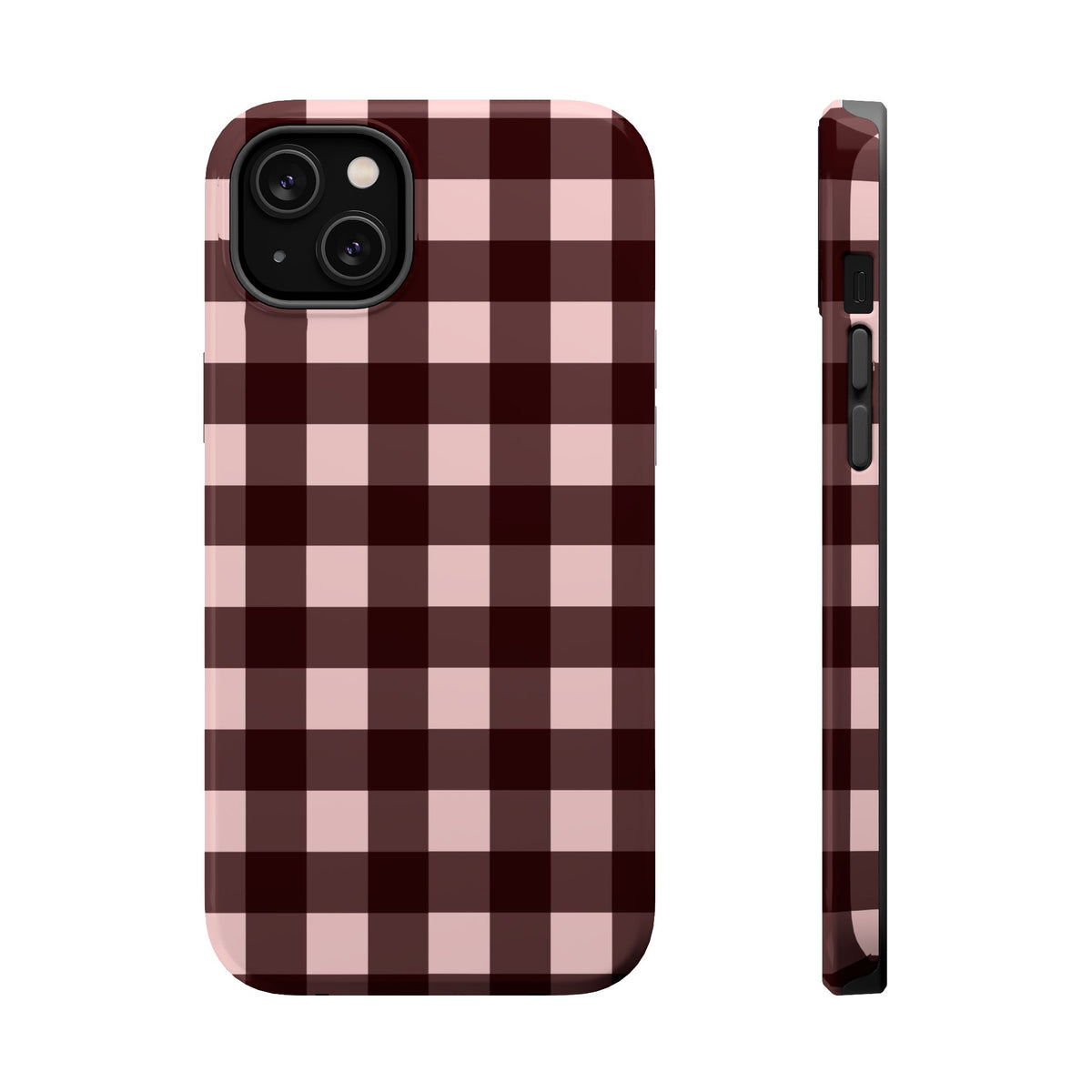Burgundy Gingham Magnetic Phone Case
