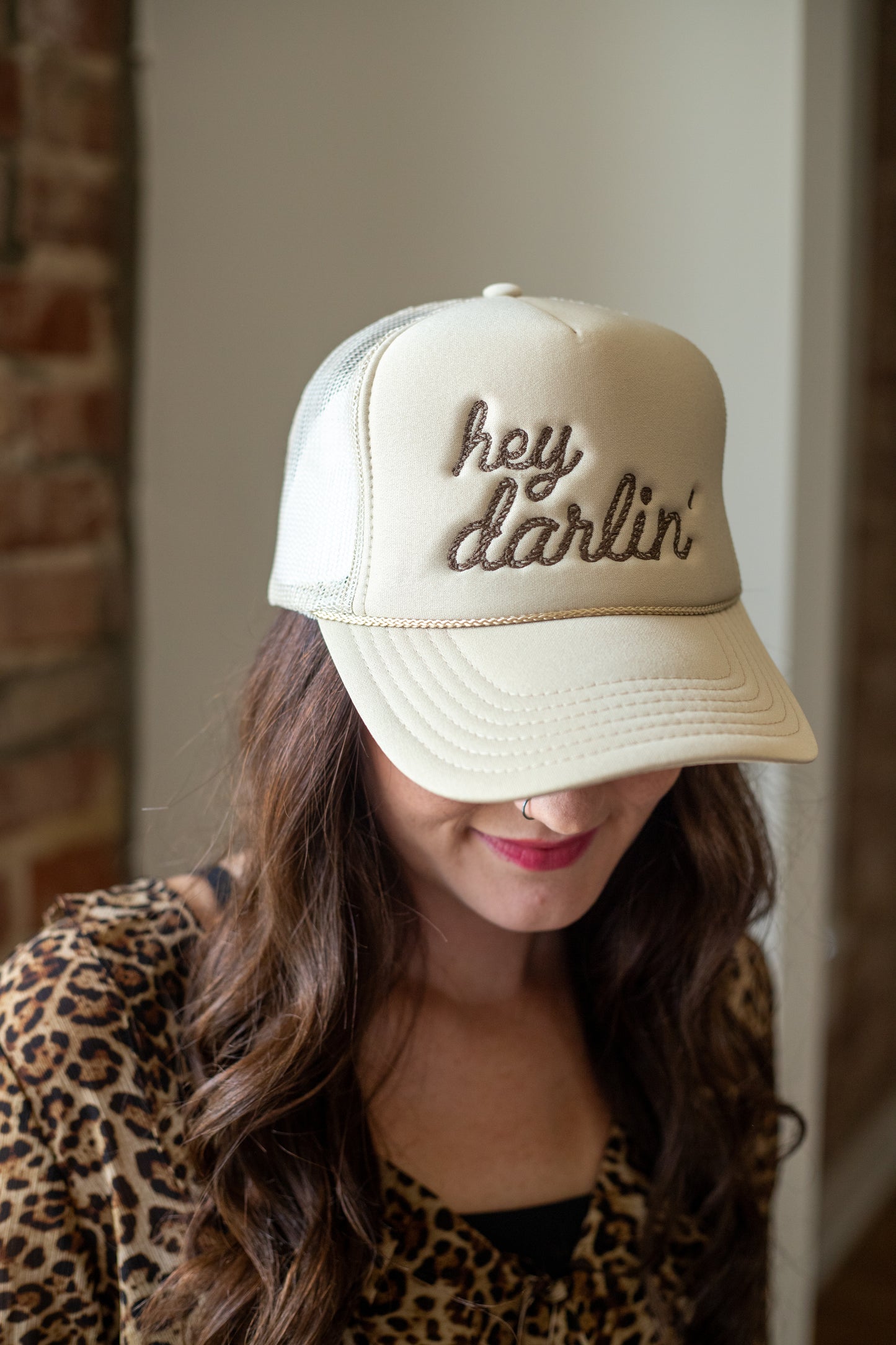 HEY DARLIN TRUCKER HAT - BROWN