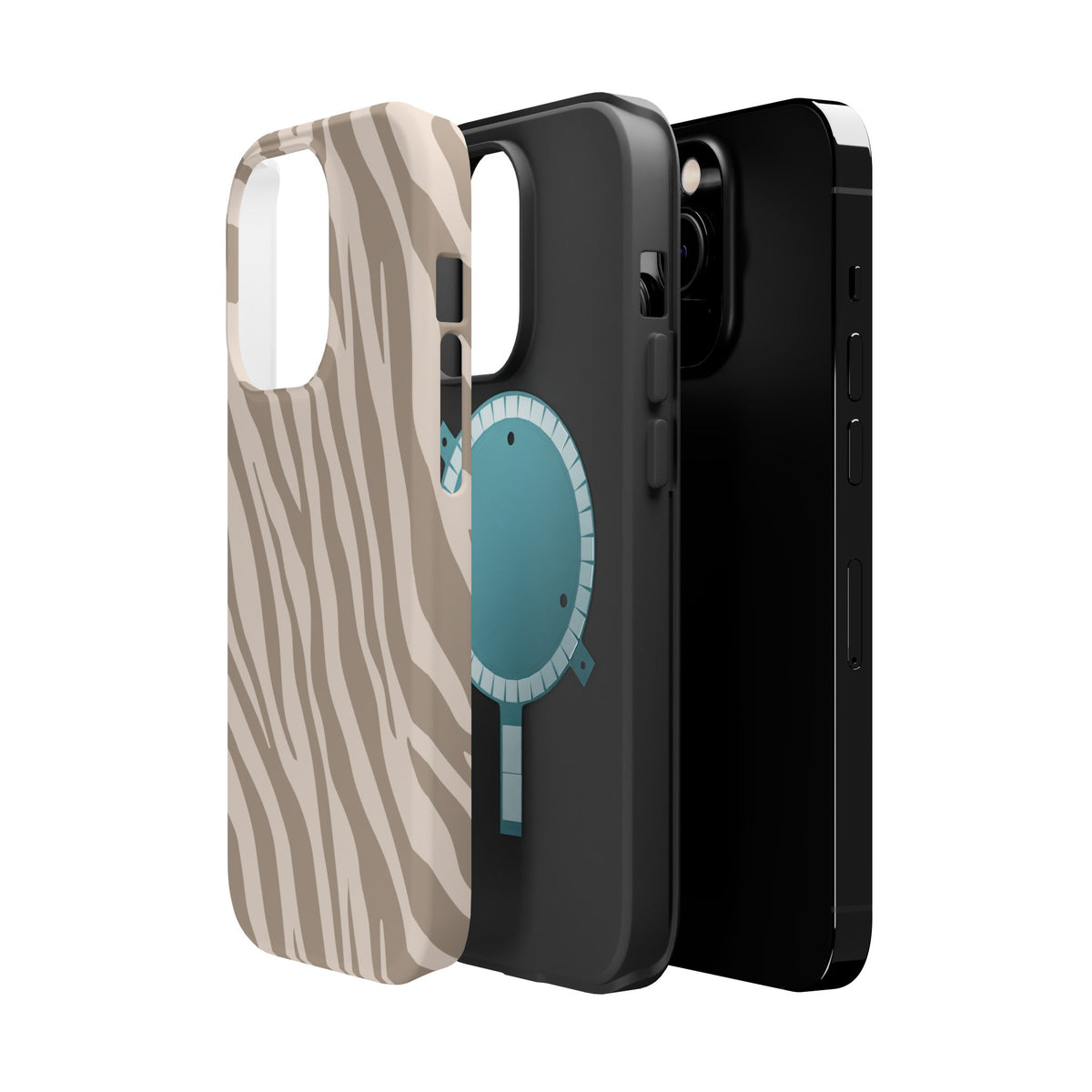 Tan Zebra Stripe Magnetic Phone Case