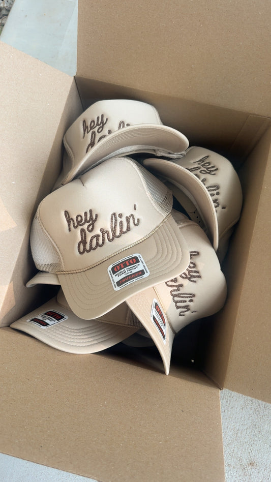 HEY DARLIN TRUCKER HAT - BROWN