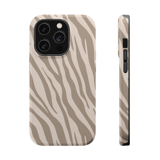 Tan Zebra Stripe Magnetic Phone Case