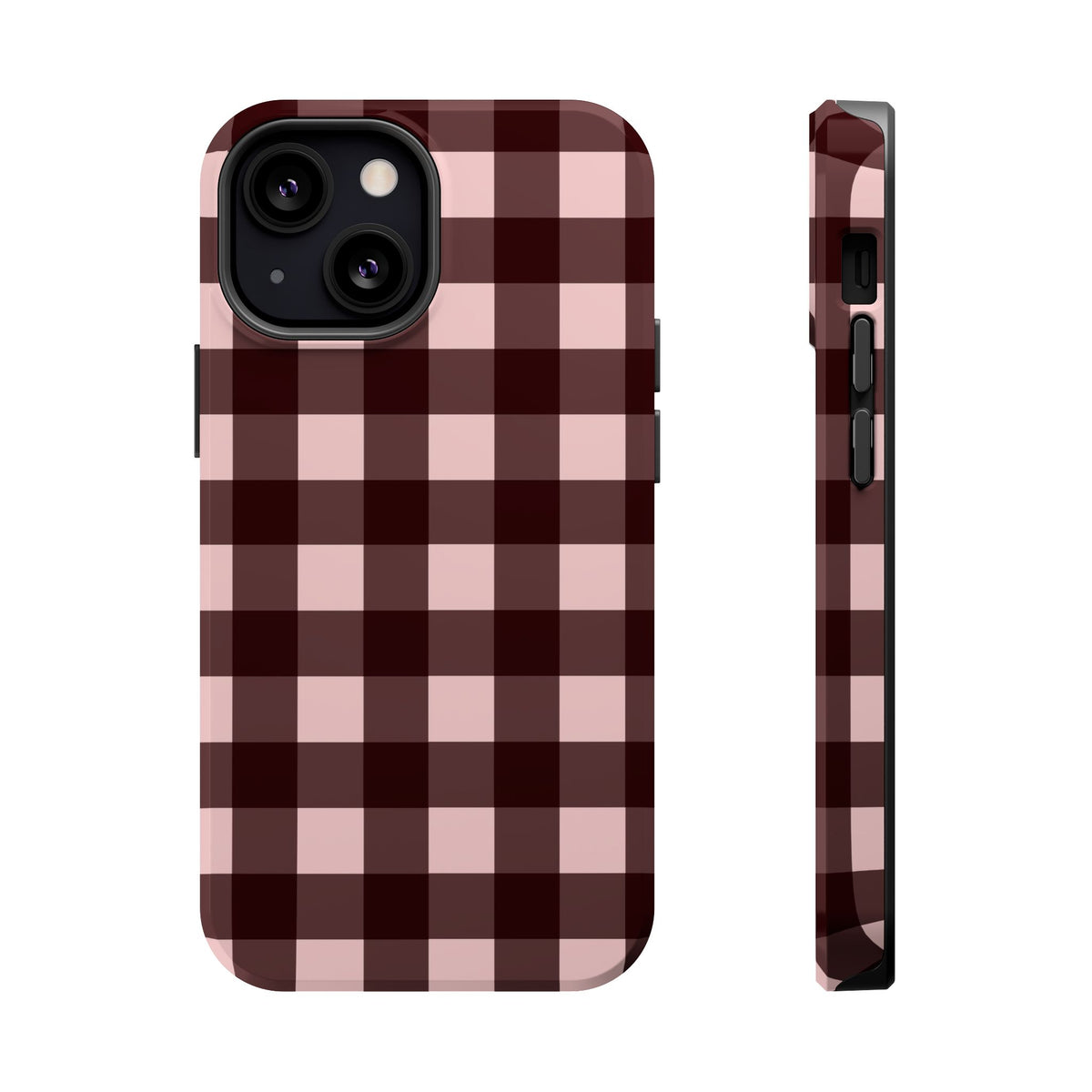 Burgundy Gingham Magnetic Phone Case