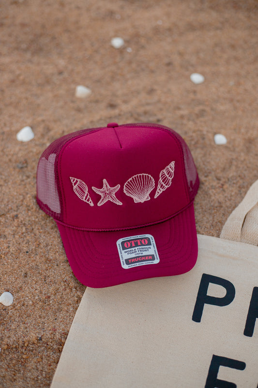 SEASHELL HAT - BURGUNDY