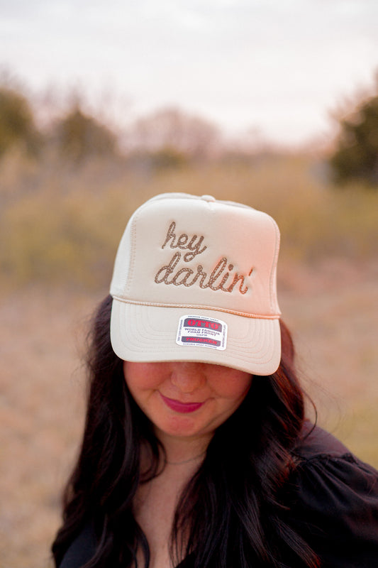 HEY DARLIN TRUCKER HAT - BROWN