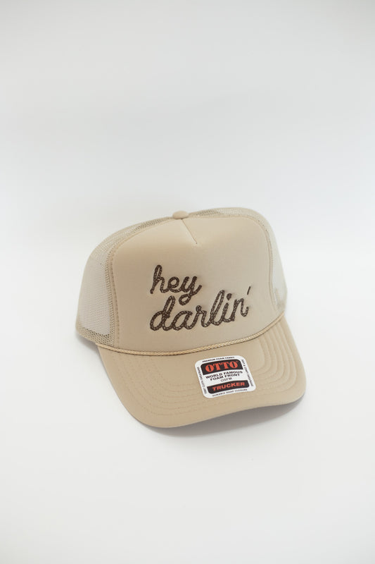 HEY DARLIN TRUCKER HAT - BROWN